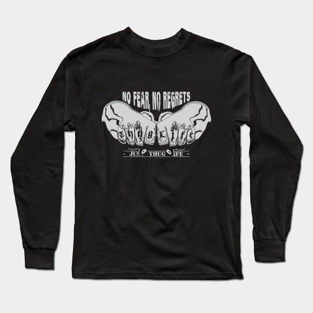 Vintage Stencil THUG LIFE Long Sleeve T-Shirt by HelloDisco